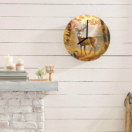 Wall Clock Artwork - Personalized Animal Clocks 11.6 - Buck