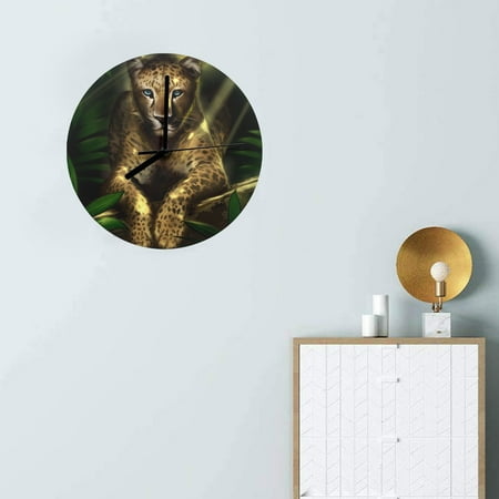 Wall Clock Artwork - Personalized Animal Clocks 11.6 - Cheetah