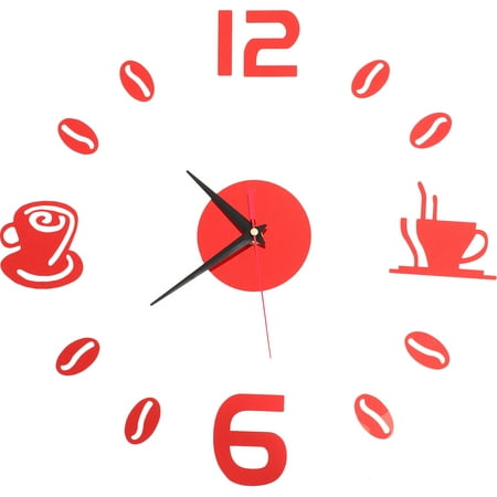 Wall Clock Coffee Mug Clock Exquisite DIY Acrylic Wall Clock for Living Room Bedroom