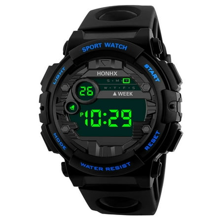 Wall Clock Roman Numerals HONHX Mens Digital LED Watch Date Sport Men Outdoor Electronic Watch