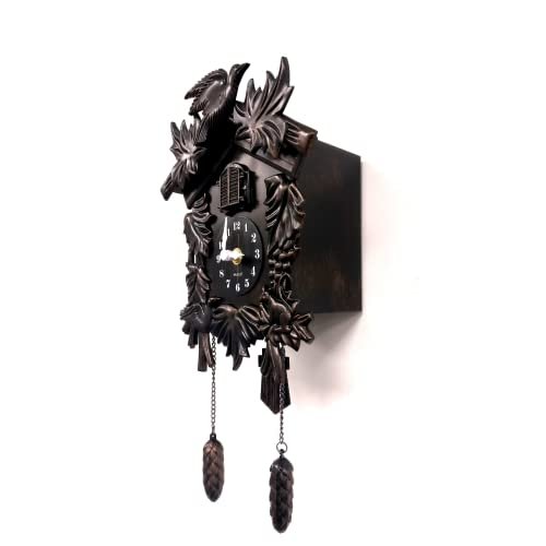 WALPLUS Chiming Classic Black Cuckoo Wall Clock Hanging Bird Clock Home Decor Christmas Clock Gifts