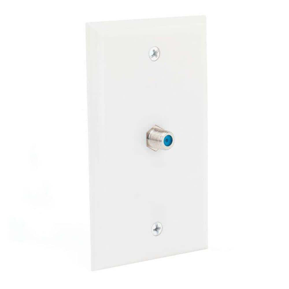 White 1-Gang Coaxial Plastic Wall Plate (1-Pack)