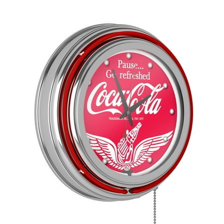 Wings Coca Cola Neon Clock - Two Neon Rings