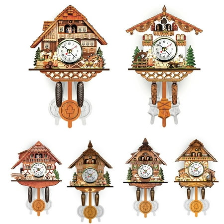 Wirlsweal Antique Wooden Hanging Cuckoo Wall Time Alarm Clock Home Living Room Decoration