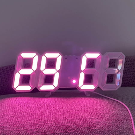 WQJNWEQ 3D LED Digital Clock Wall Deco Glowing Night Mode Adjastable Electronic Table Clock Wall Clock Decoration Living Room LED Clock Sales