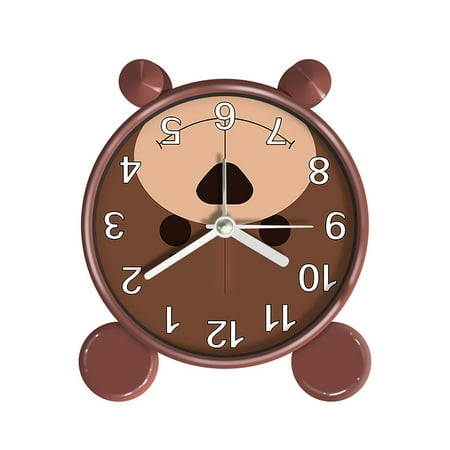 XUHOG Brown Bear Kids Alarm Clock Early Childhood Education Desktop Children Silent Alarm Clock for Students Bedroom