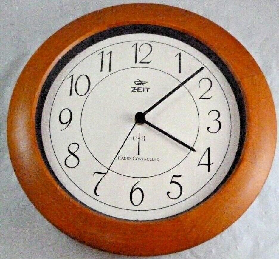 Zeit Atomic Radio Controlled Wall Clock Round Zeitpunkt