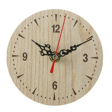 12cm Wooden Wall Clock Classic Retro Clock Decorative Hang Wall Clock Home Decor