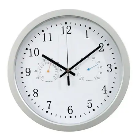 12Inch Clock Automatic Time Adjustment Scanning Radio Controlled Clock Temperature Hygrometer Wall Clock Quiet Design