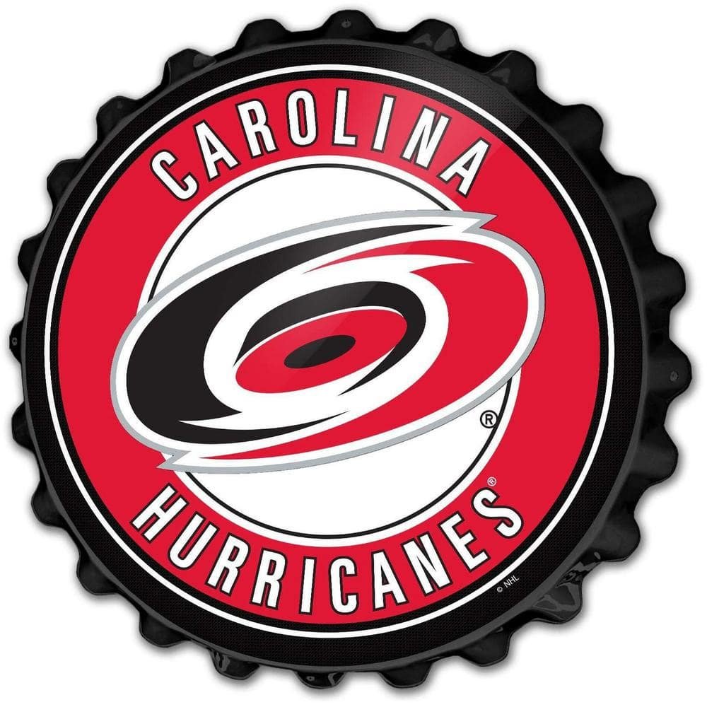 19 in. Carolina Hurricanes Plastic Bottle Cap Decorative Sign