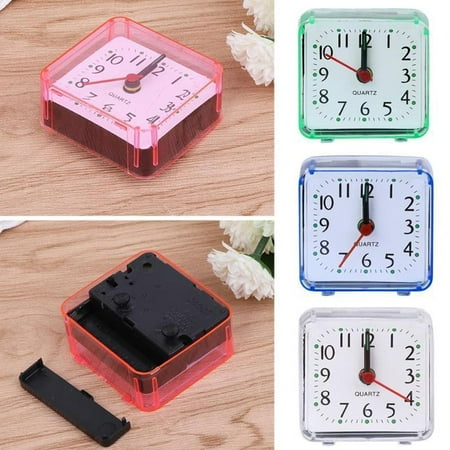 1x Modern Mini Quartz Clocks Travel Alarm Clock Bedroom Home Clock Table