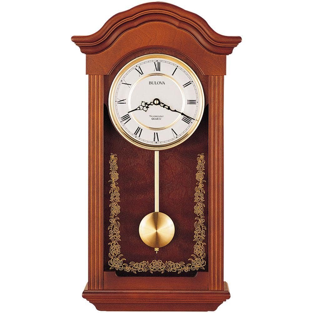 22.5 in. H x 12.25 in. W Pendulum Chime Wall Clock