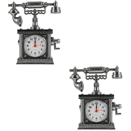 2 Pack Telephone Desk Clock Princess Toys Desk Telephone Decor Children Toy Kid Alarm Clock Prop Phone Child Office