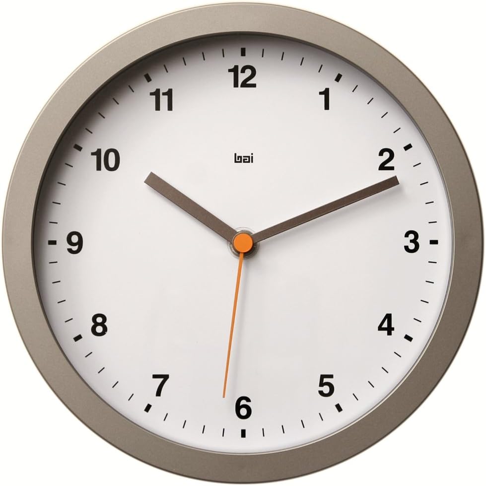 Bai Designer Wall Clock, Helio White