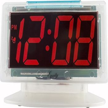 Equity 30040 Jumbo Clear 1.8 in. Red LED Electric Alarm Clock