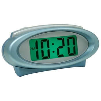 Equity Blue Night Vision Digital Travel Alarm Clock with Super Glow Backlight, 30330