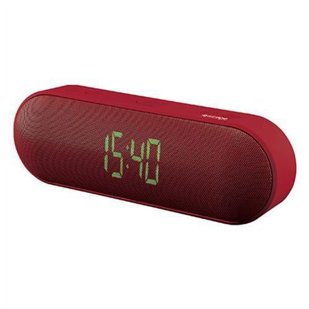 Escape Platinum SPBT007 Bluetooth Speaker Radio Alarm Clock Dual Alarm FM Micro SD USB Red