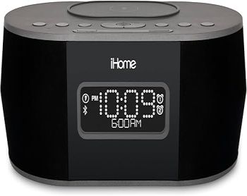 iHome iBTW38 Digital Alarm Clock with USB and Qi Wireless Charging for iPhone 13, 13 Pro ,13 Mini 12,11, XR, XS, X, 8, Galaxy S20, Z Flip, Fold, S10, S9, S8, Note 10, 9 and More