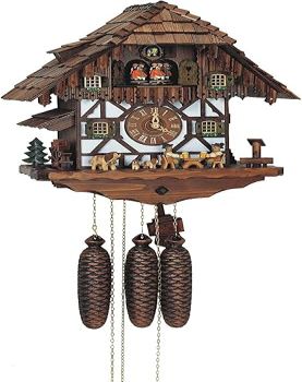 Schneider 15.5 Chalet 8-Day Movement Cuckoo Clock with Beer Drinkers