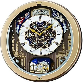 Seiko Melodies in Motion Wall Clock, Skyline and Starry Night