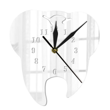 3D Creative Creative Teeth Acrylic Wall Clock Home Decoration Wall Clock Kitchen Timer Wind up Stainless Steel Silent Timer for Testing Out Prop Toddler Timers Bathroom Timer Dial Pocket Watch Not