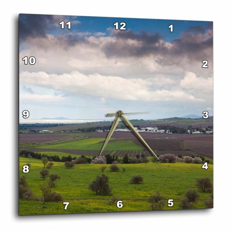 3dRose Israel, Golan Heights, MItzpe Quneitra, Farms-AS14 WBI0377 - Walter Bibikow - Wall Clock, 15 by 15-inch