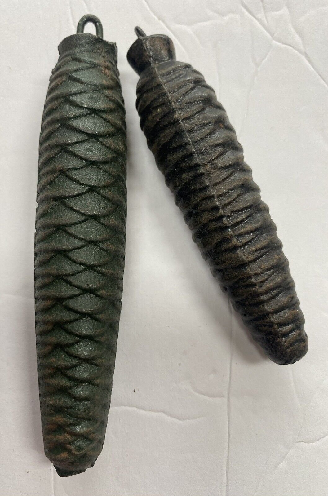 4” & 5” Antique Cuckoo Clock Weights Cast Iron Pine Cones