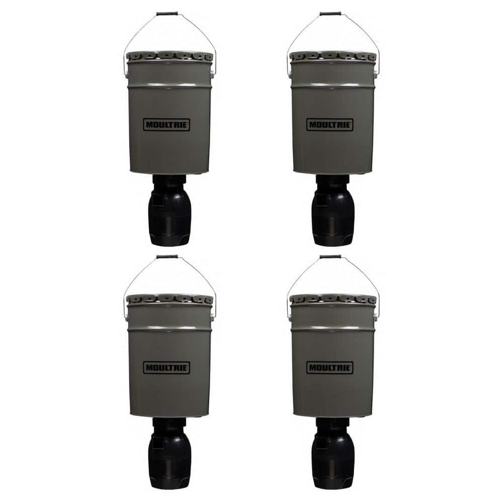 6.5 Gal. Hanging Bucket Directional Auto Timer Deer Feeder in Gray (4-Pack)