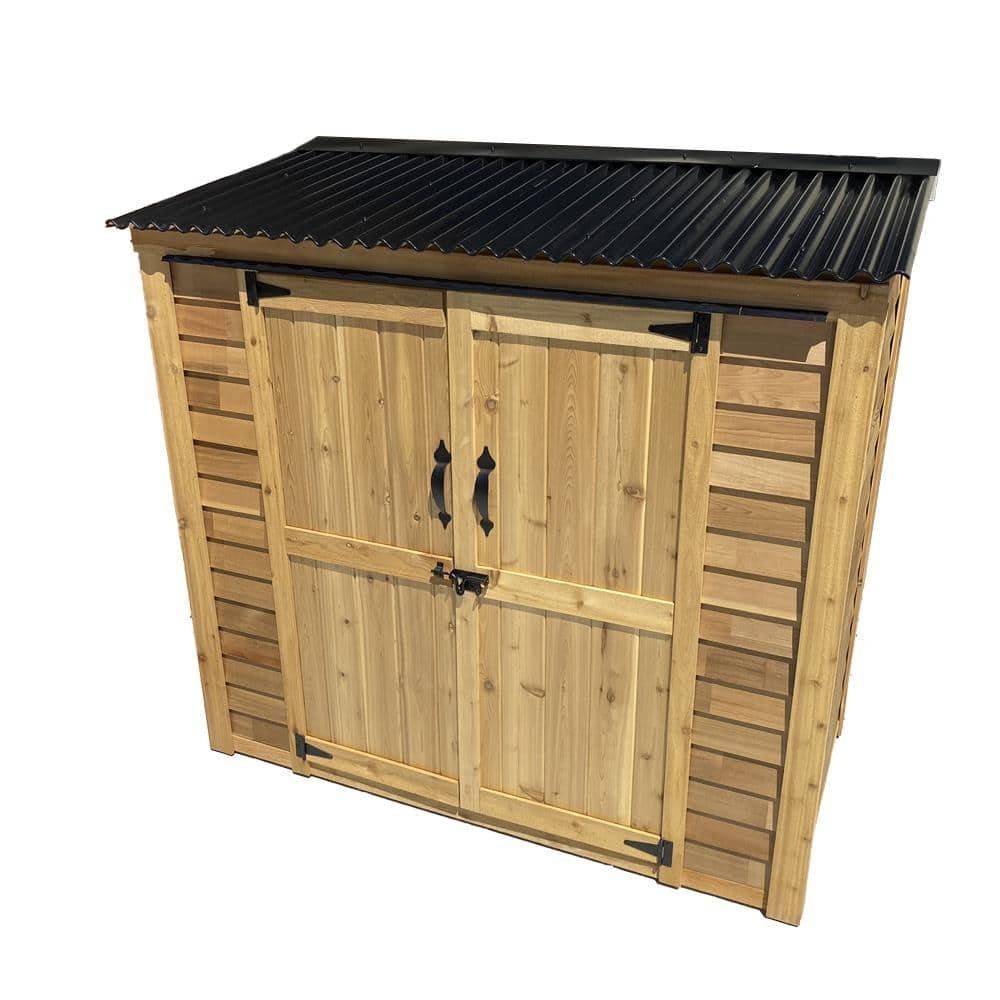 6 ft. W x 3 ft. D Cedar Wood Garden Chalet Shed...