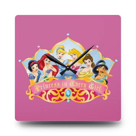 Acrylic Wall Clock | Cinderella, Belle, Ariel, Jasmine, Sleeping Beauty