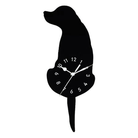 Acrylic Wall Clock Creative Dog Silent Pendulum Clocks for Living Room Bedroom Kitchen Bathroom B