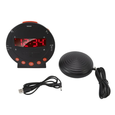 Alarm Clock 110 Decibels Red Flashing Light Super Shaker Extra Loud Alarm Clock for Student Elder