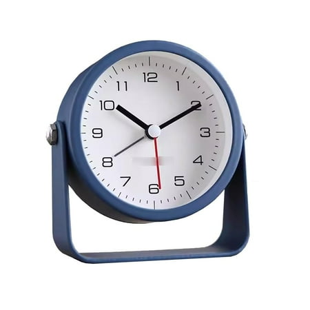 Alarm Clock Desktop Small Alarm Clock Simple Metal Clock Analogue Alarm Clock Battery Operated Suitable for Travel Kitchen Bedside Desktop