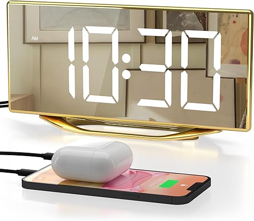 Alarm Clock for Bedroom, Modern Digital Clock for Living Room, 8.7