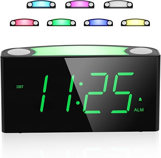 Alarm Clock for Kids,Teens,Bedroom - 7 Color Night Light,7.5