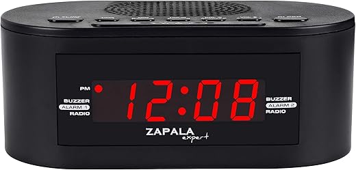 Alarm Clock Radio for Bedroom, 2 Alarms Clear LED Display Plug in Simple Basic Digital FM Clock Radio with USB Charging Port, Adjustable Volume, Snooze for Deep Sleepers Kids Elderly