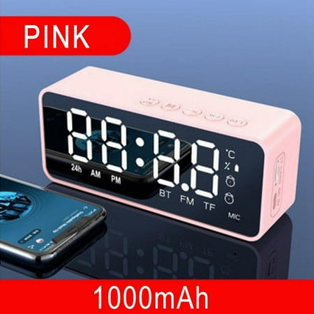 Alarm Clock Radio with Bluetooth5.0 Speaker Suite for Bedroom Kids Heavy Sleepers,Loud Dual Alarm Clocks Portable Wireless with FM Radio,Small Outdoor Bluetooth Speaker Set