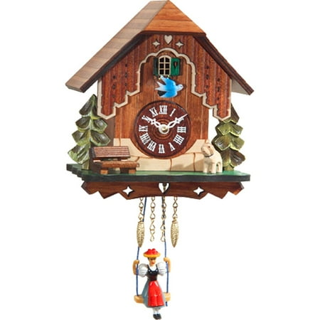 Alexander Taron Battery Operated Engstler Mini Cuckoo Wall Clock with Blue Bird - 7