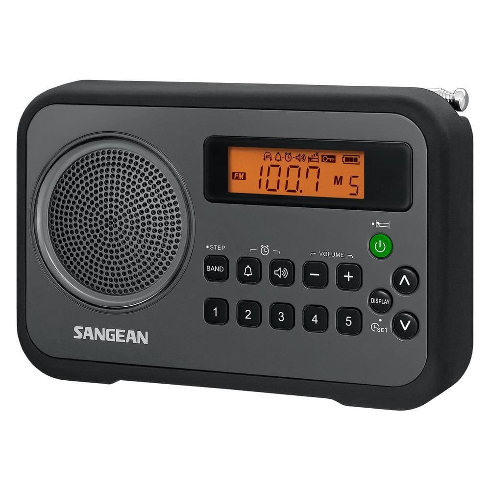 AM/FM/ Stereo Portable Digital Radio Alarm Clock with Protective Bumper