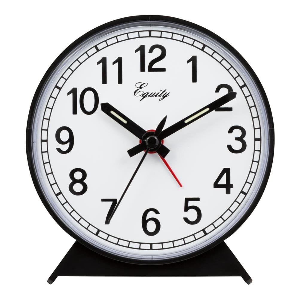 Analog 4 in. Round Keywind Alarm Clock, Black