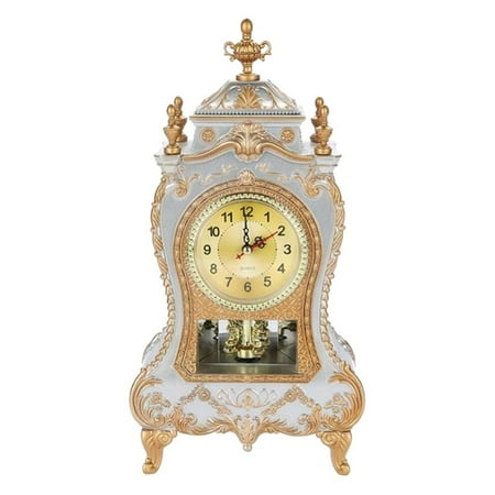 Antique Table Clock Musical Time Bell Retro Decor Digital Vintage Shelf Sculpture Fireplace Decor Teen Room Decor Vintage Desk Baroque Clock Decorations European Style