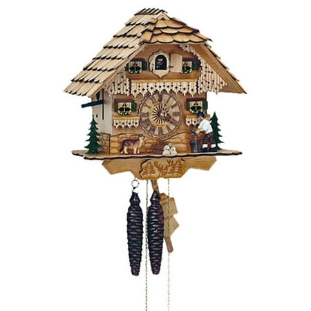 Anton Schneider 10 Inch Wood House Black Forest Cuckoo Clock