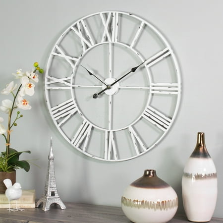 Aspire Home Accents Jemina 28 in. Round Metal Wall Clock