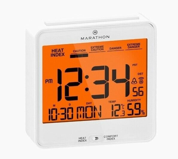 Atomic Desk Clock With Back Light Heat Comfort Index Large Display