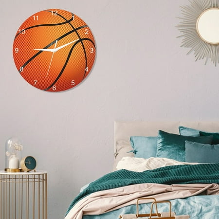 Basketball Football Baseball Volleyball Creative Clock Wall Clock Bedroom Living Room Decoration Clock Motion Mute Punching Wall Clock