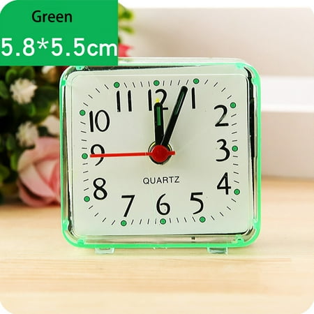 battery desk clock,Clock radio,Alarm clock Alarm Clock Square Small Bed Compact Travel Quartz Beep Alarm Clock Cute Portable