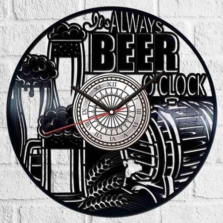 Beer Vinyl Record Wall Clock Retro style Wall clock Silent Home Decor Unique Art Special Home Accessories Creative Personality Gift