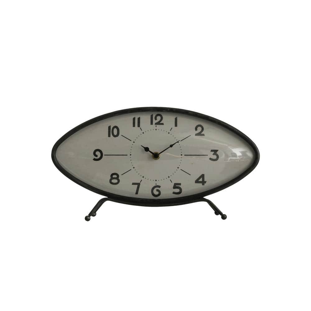 Black Analog Metal Decorative Mantel Clock