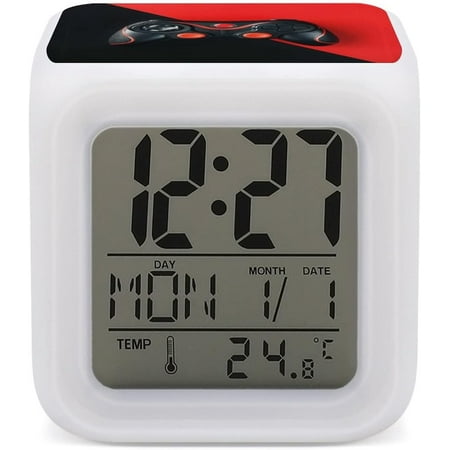 Black Gamepad On A Black Red Background Gaming Concept Mini Digital Alarm Clocks, W[3270]