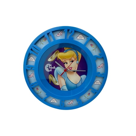 Blue Cinderella Wall Clock - Disney Princess Wall Clock 12.5in